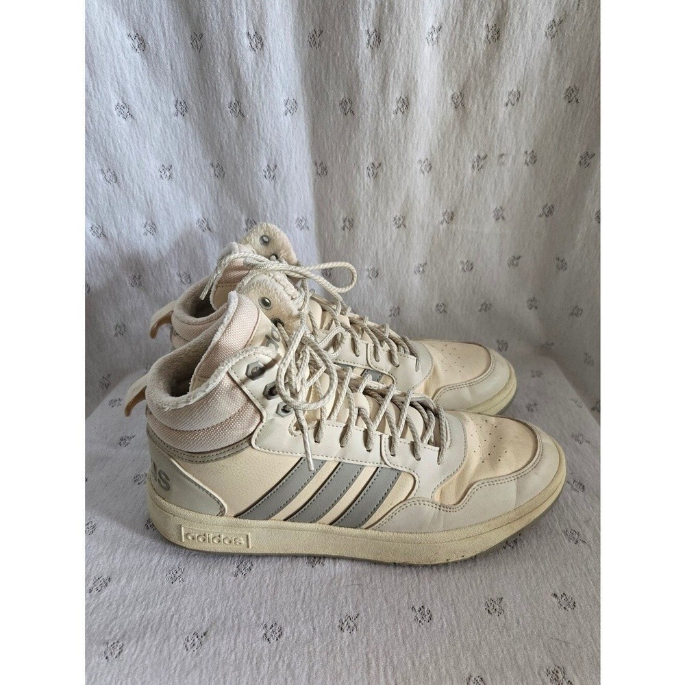adidas Hoops 3.0 Mid Winterized Shoes White Size 9